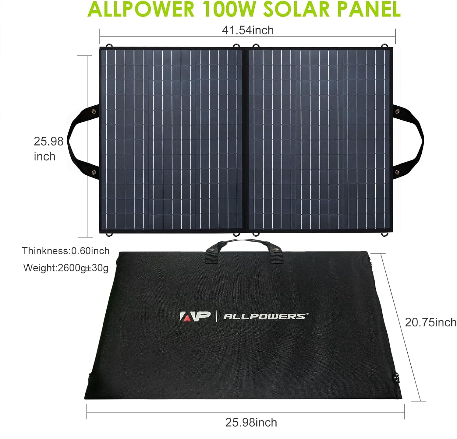 100W Foldable Solar Panel with MC4 Ports T486