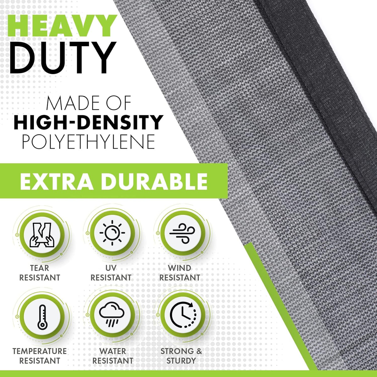 Heavy Duty Black Knitted Mesh Tarp with Grommets, 10 FT X 12 FT, Pack of 2 H421