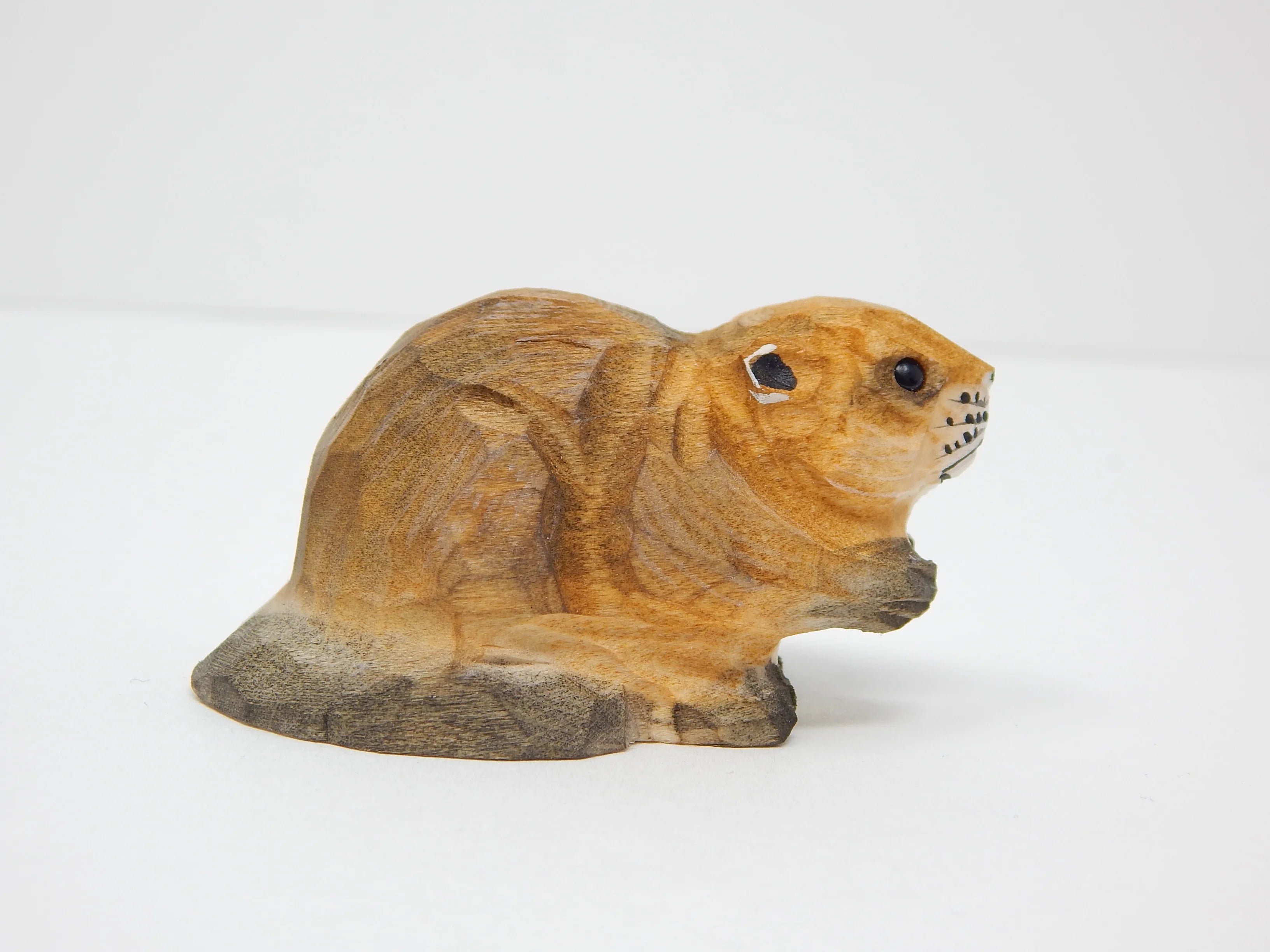 Beaver Wood Figurine Handmade Carved Ornament H87918