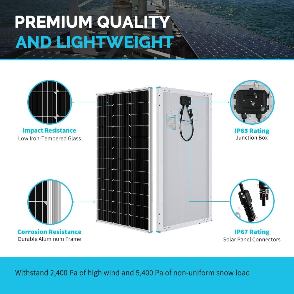 400 Watts 12 Volts Monocrystalline Solar Kit with Charge Controller L4444