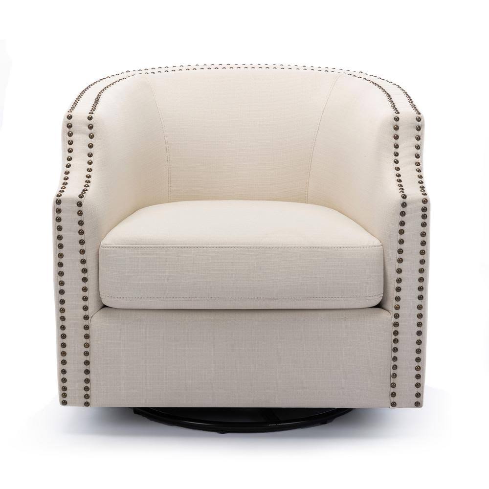 Linen Swivel Barrel Chair J2172