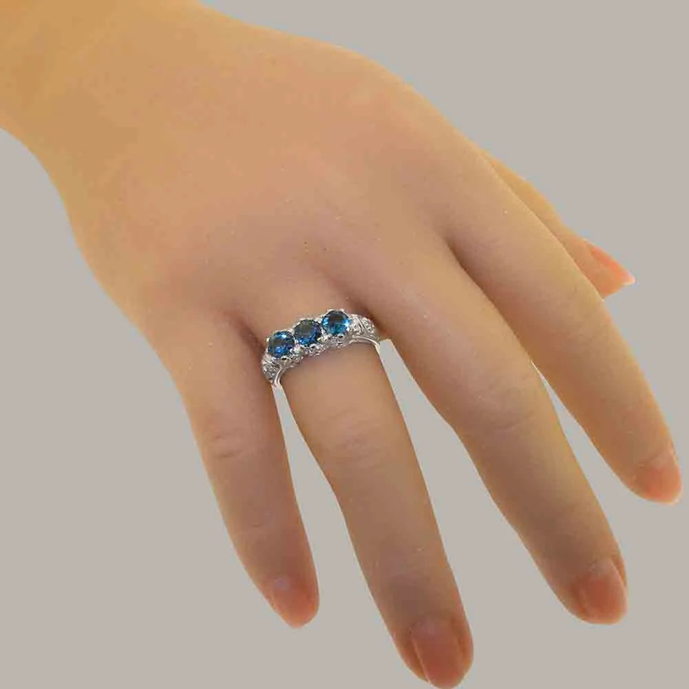 925 Sterling Silver London Blue Topaz Ring X81652