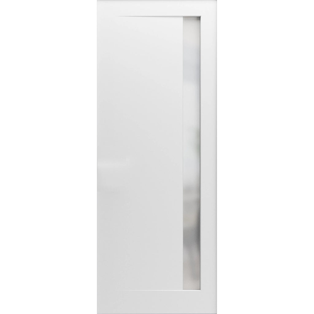 Solid French Double Doors 48 x 84 inches Matte Black with Frosted Glass Wood Solid Panel Frame Trims X364131
