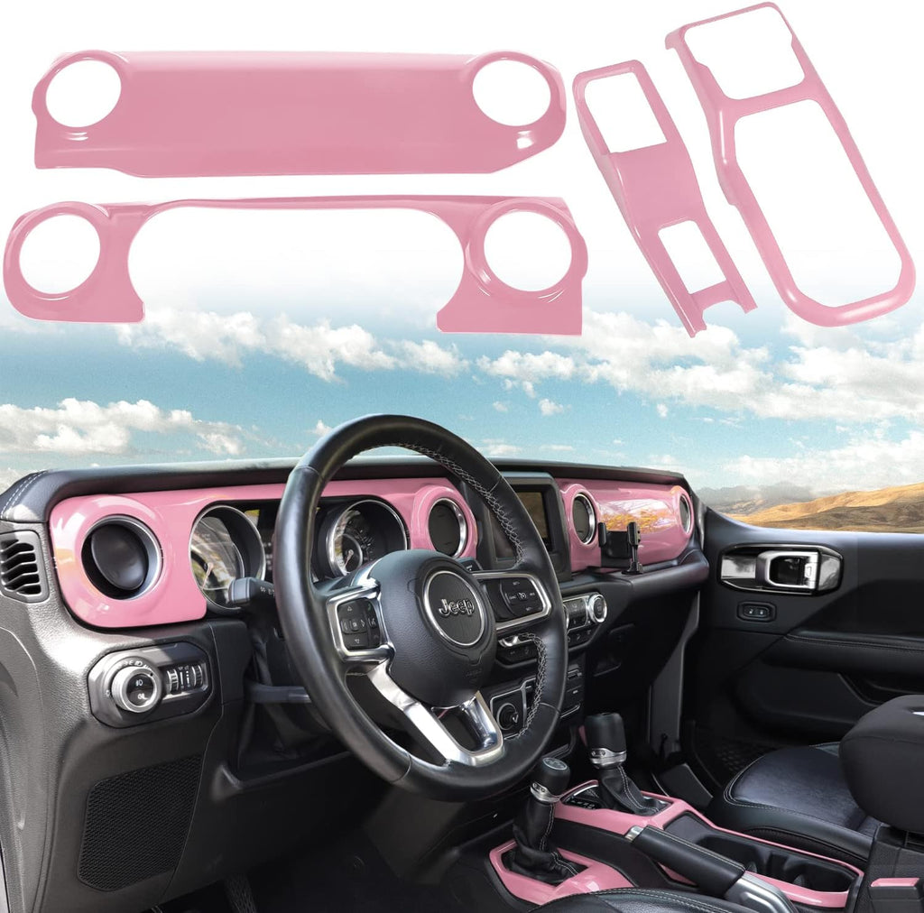 Purple Center Console Dashboard Trim Gear Shift Panel Cover 4PCS U971