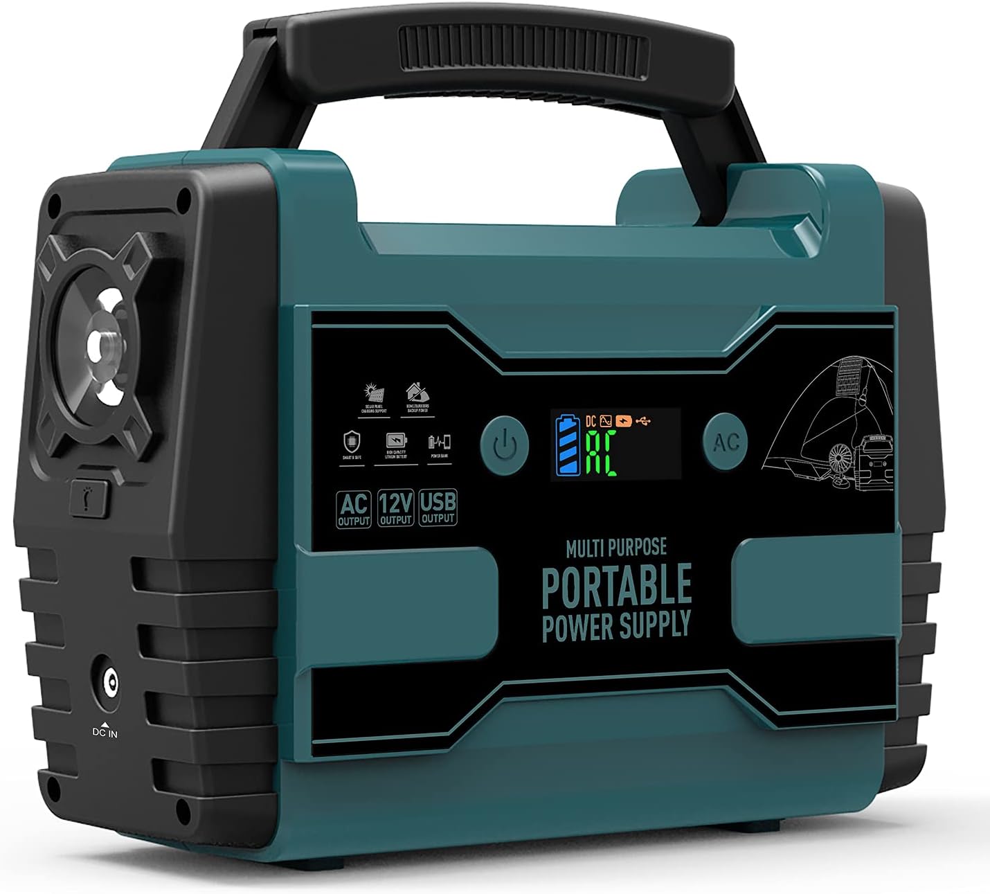 Portable Power Station 42000mAh 155Wh Lithium Battery 2 AC Outlet 2 USB-A LED Flashlights U905384