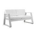 White Aluminum Outdoor Sofa with Fabric Cushions P1453