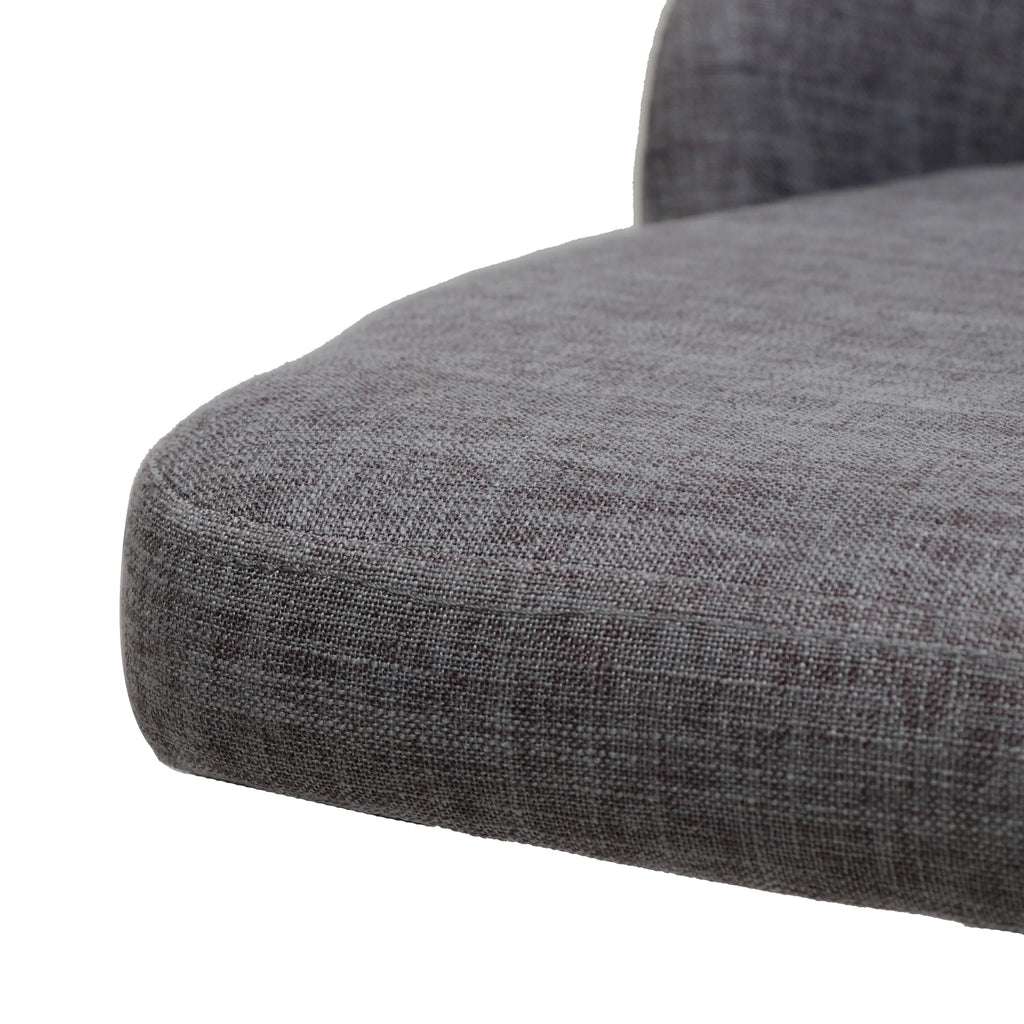 Light Grey Fabric Dining Chairs with Wood Legs, Set of 2 E13163
