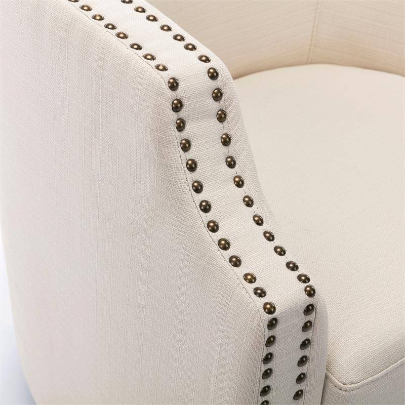 Linen Swivel Barrel Chair J2172