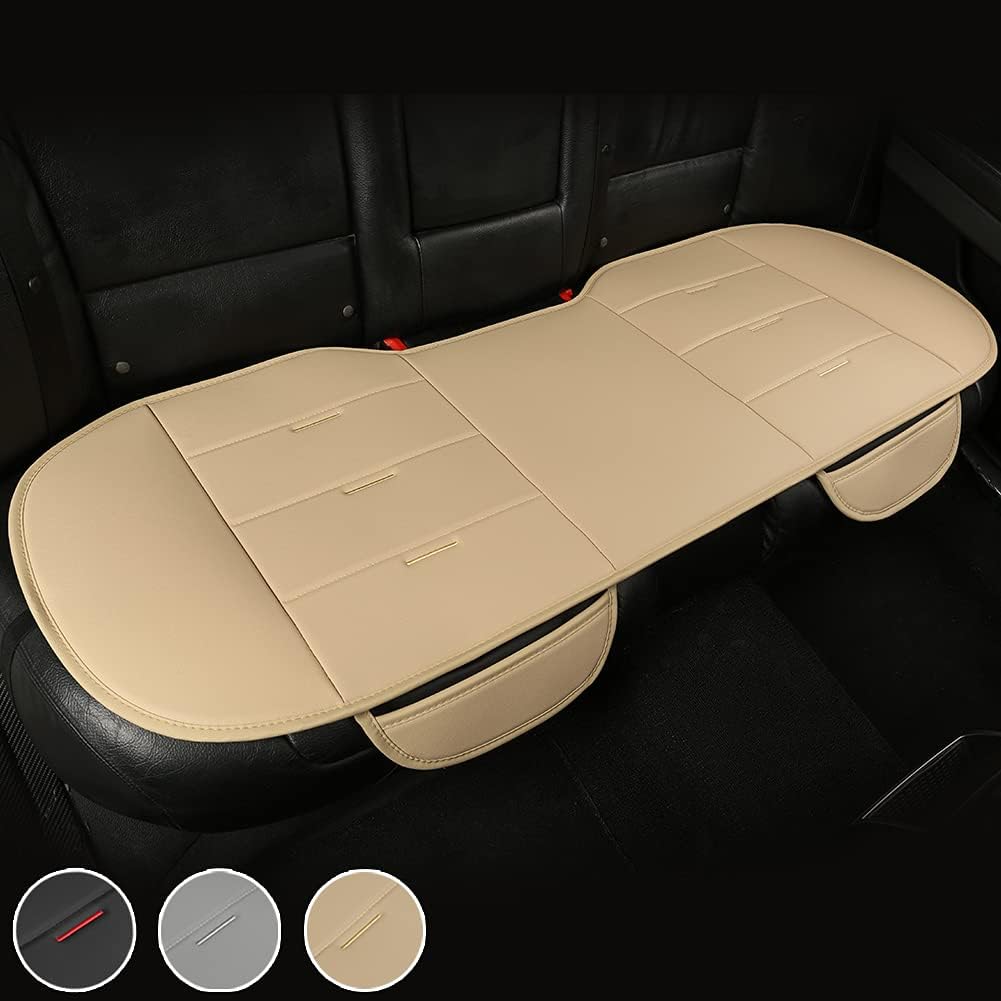 Black Panther Rear Seat Cover, PU Leather Bench Seat Protector, 52.4x19.7inch, Pack of 2 U214750