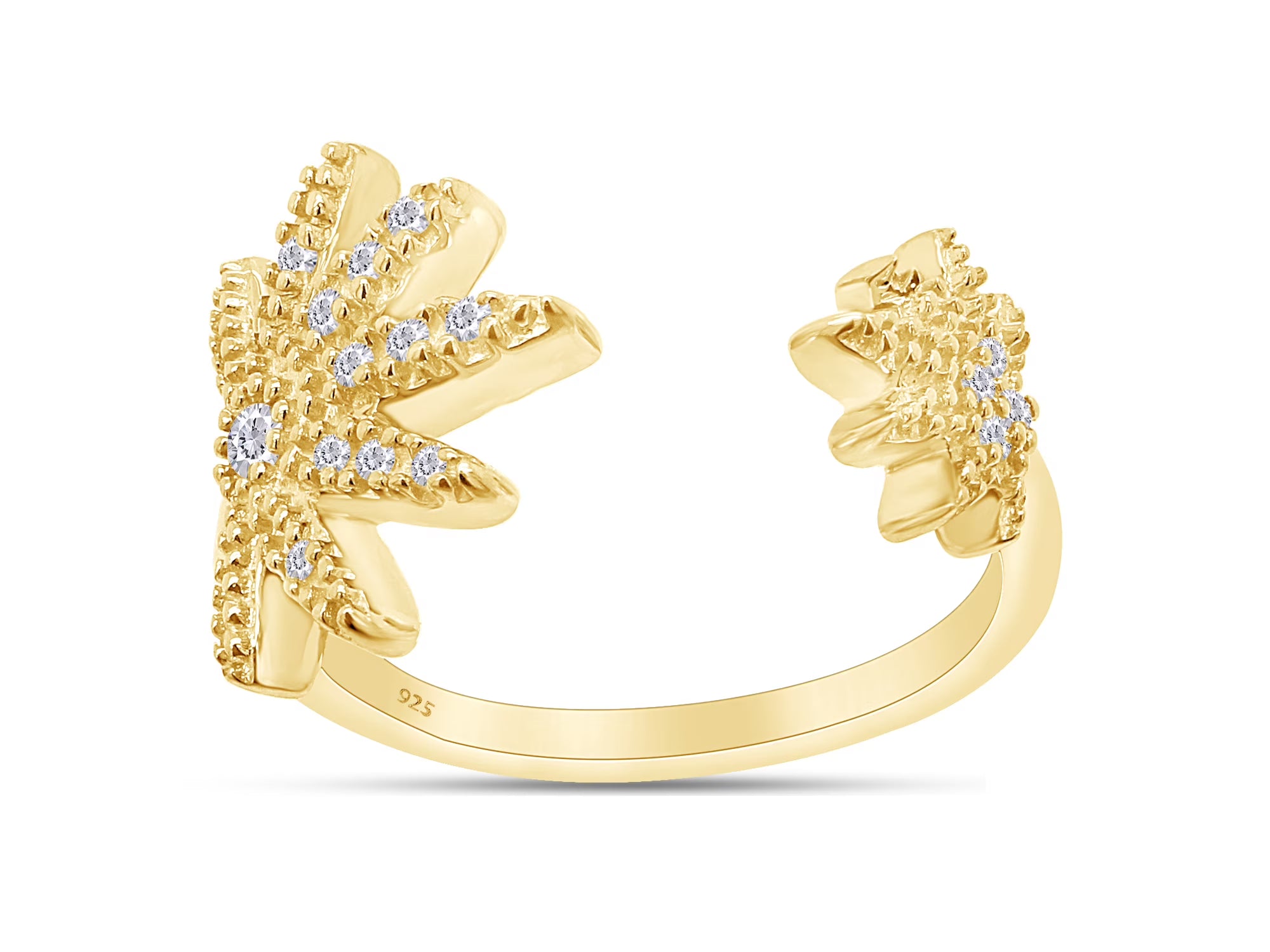 14K Yellow Gold Plated 925 Sterling Silver Diamond Toe Ring B165420