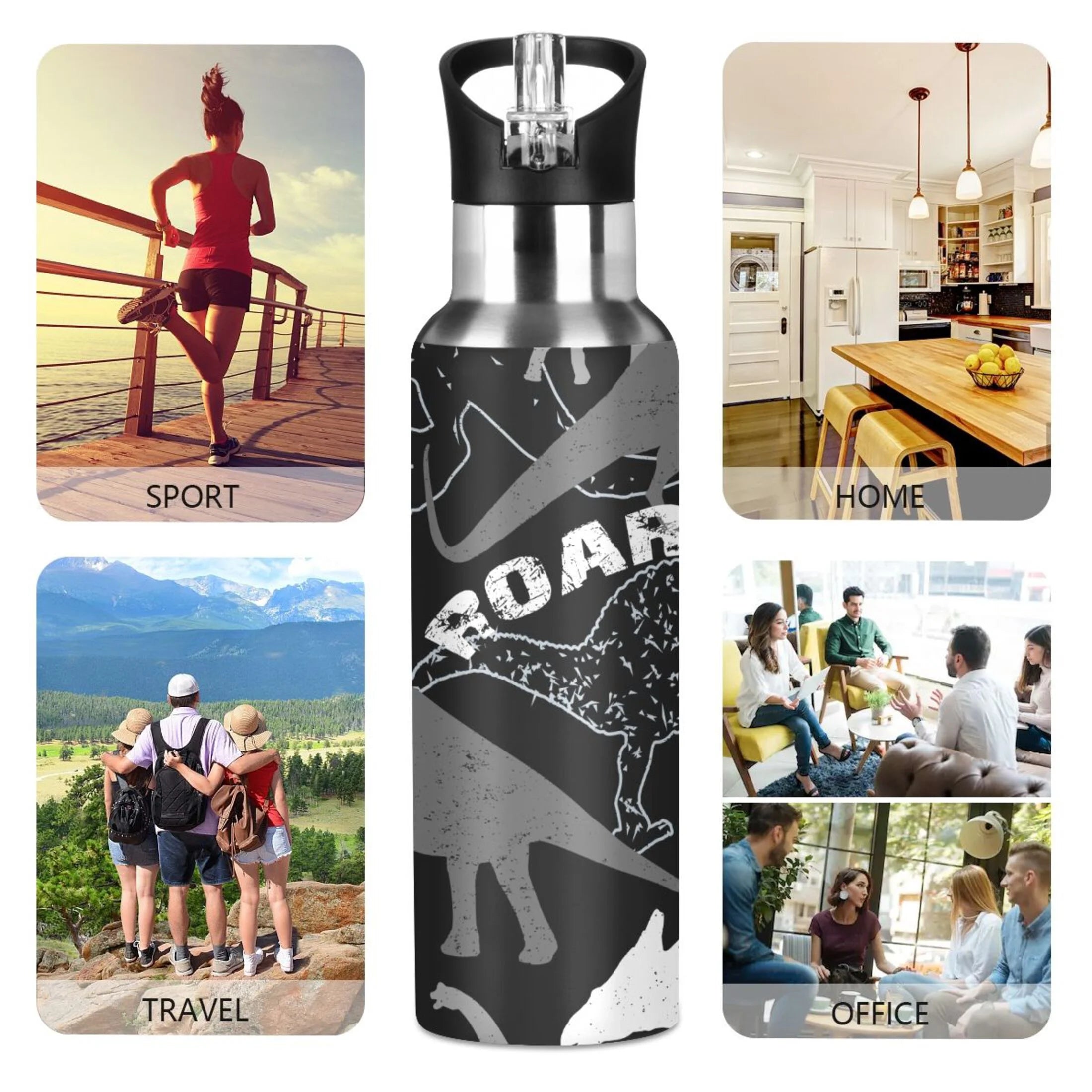 Stainless Steel Insulated Water Bottle with Straw Lid P55233