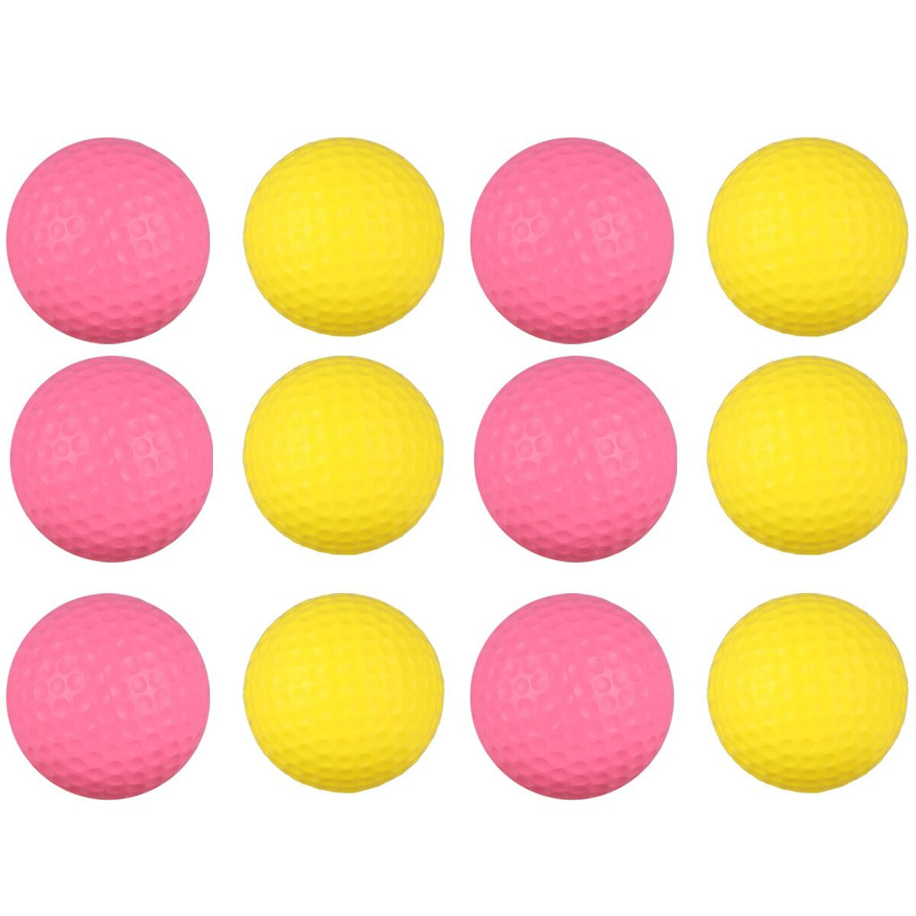 12pcs Children Plastic Sports Elastic PU Balls (Pink, Yellow) V872