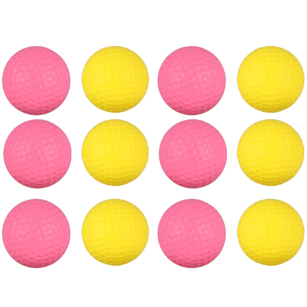 12pcs Children Plastic Sports Elastic PU Balls (Pink, Yellow) V872