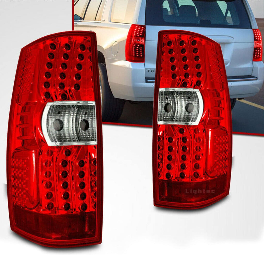 LED Tail Light Assembly for Chevrolet Tahoe Suburban 1500 2500, Black Housing Smoked Lens K100208