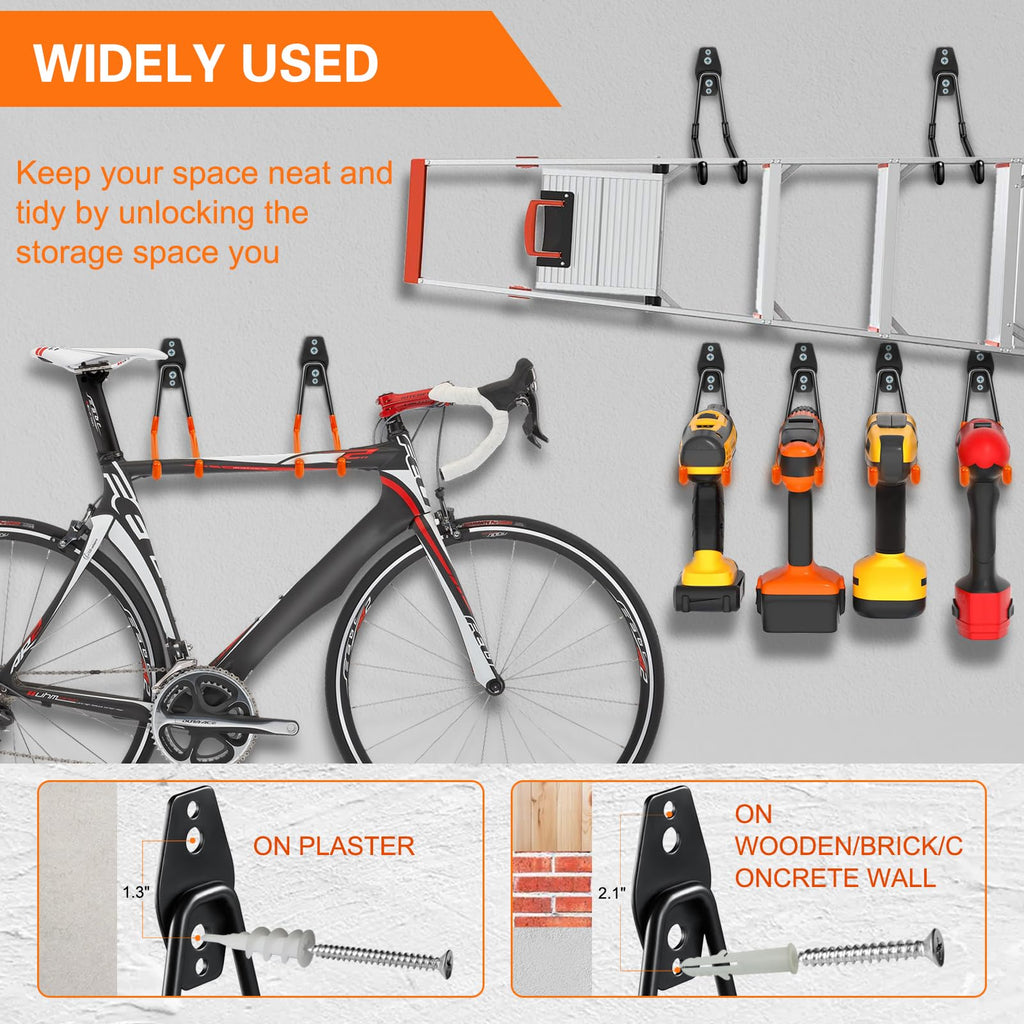 8 Packs Heavy Duty Steel Wall Mount Garage Storage Hooks P318
