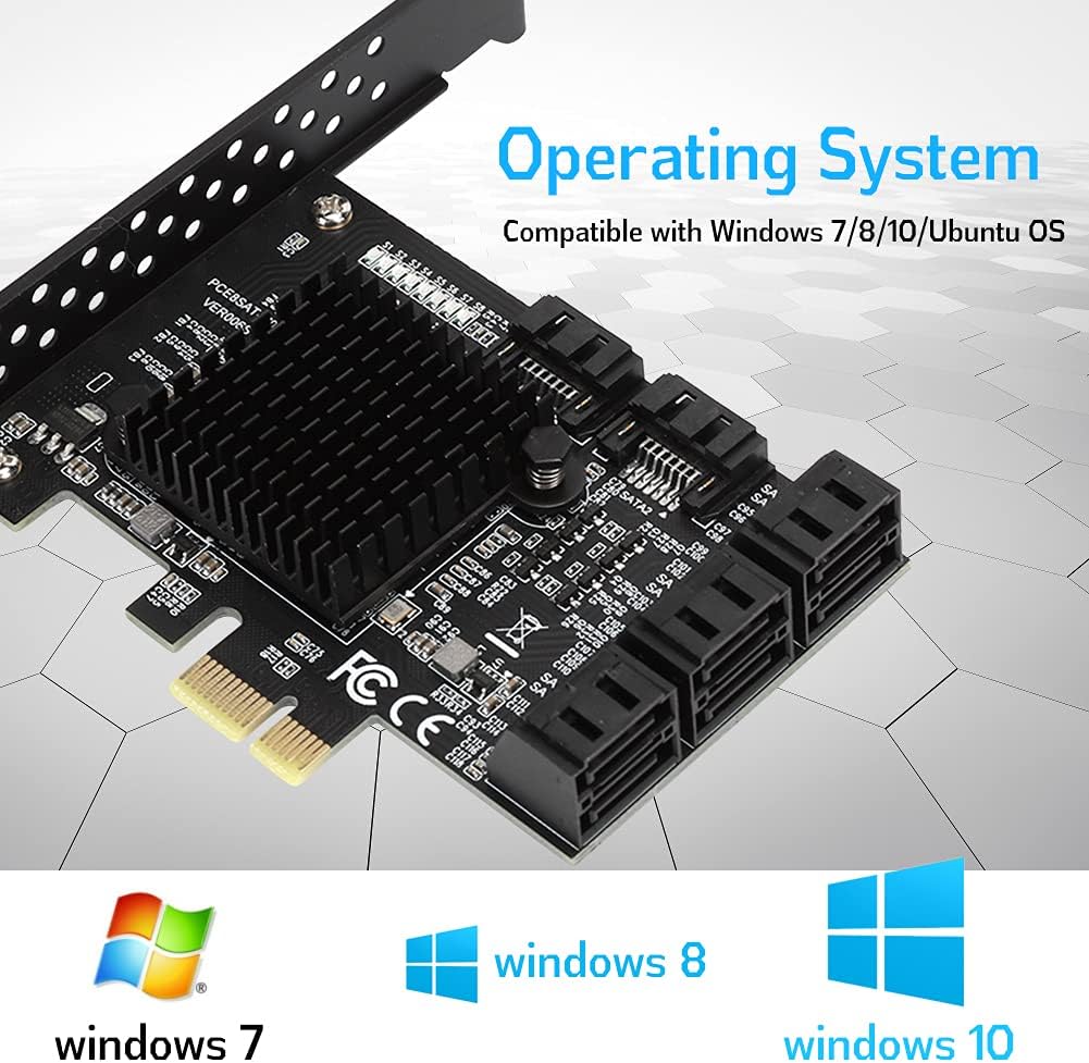 8 Ports PCI-E to SATA 3.0 Expansion Card with Driver Disc W9250