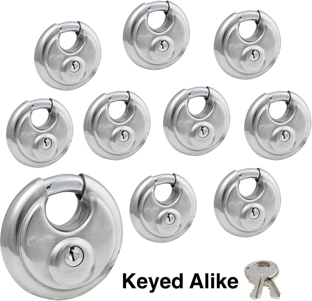 8 Keyed Alike Stainless Steel Padlocks R438623