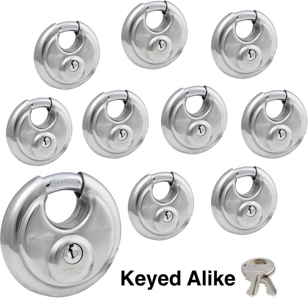 8 Keyed Alike Stainless Steel Padlocks R438623