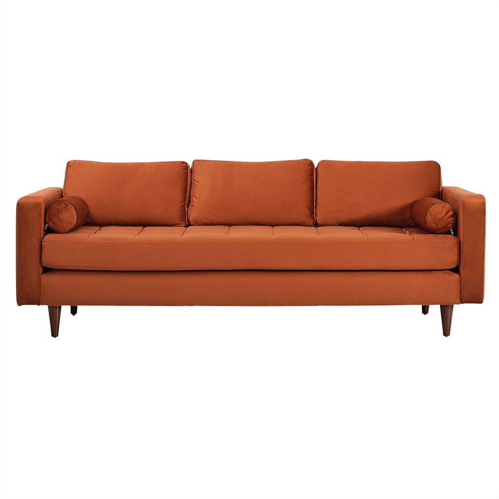 Orange Velvet Sofa I910