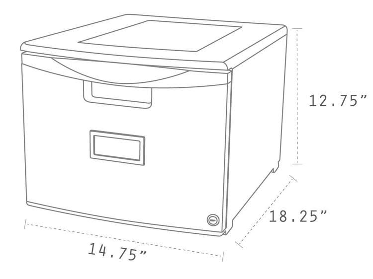 Black Single Drawer Mini File Cabinet with Lock R98422