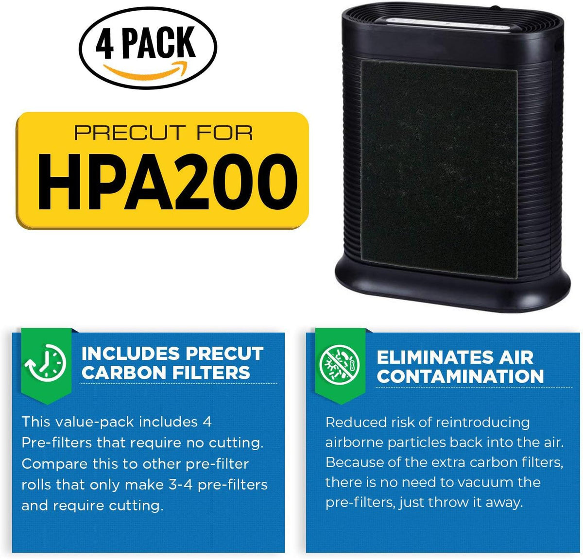 HEPA Filter Replacement 6 Pack Carbon Air Purifier Filter W995
