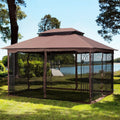 Ventilated Double Roof Gazebo with Mosquito Netting S4854
