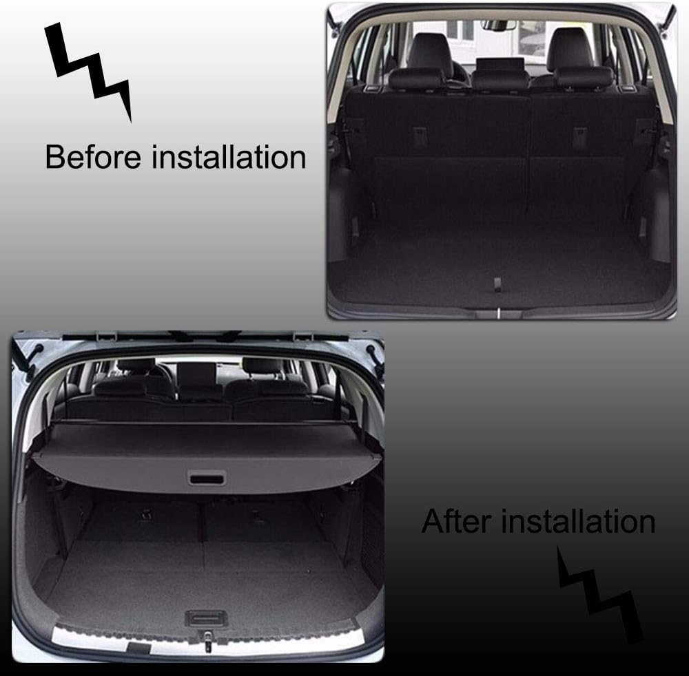 Retractable Cargo Cover Black Compatible with Toyota Rav4 Pack of 2 V7429