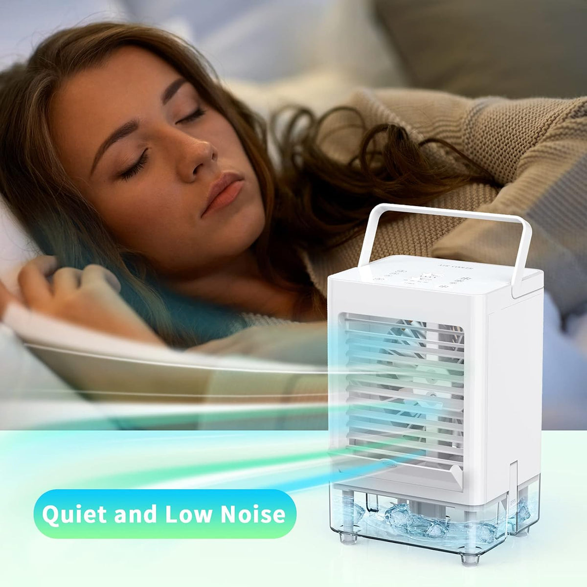 Portable Evaporative Air Cooler Fan, 5000mAh Rechargeable, Pack of 2 B889949
