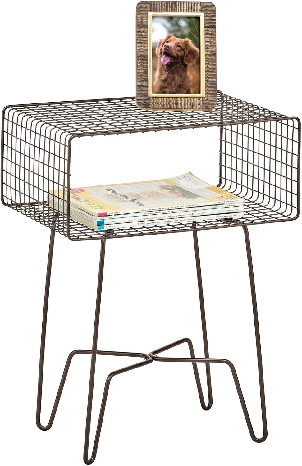Industrial Side Table with Storage Shelf K2124