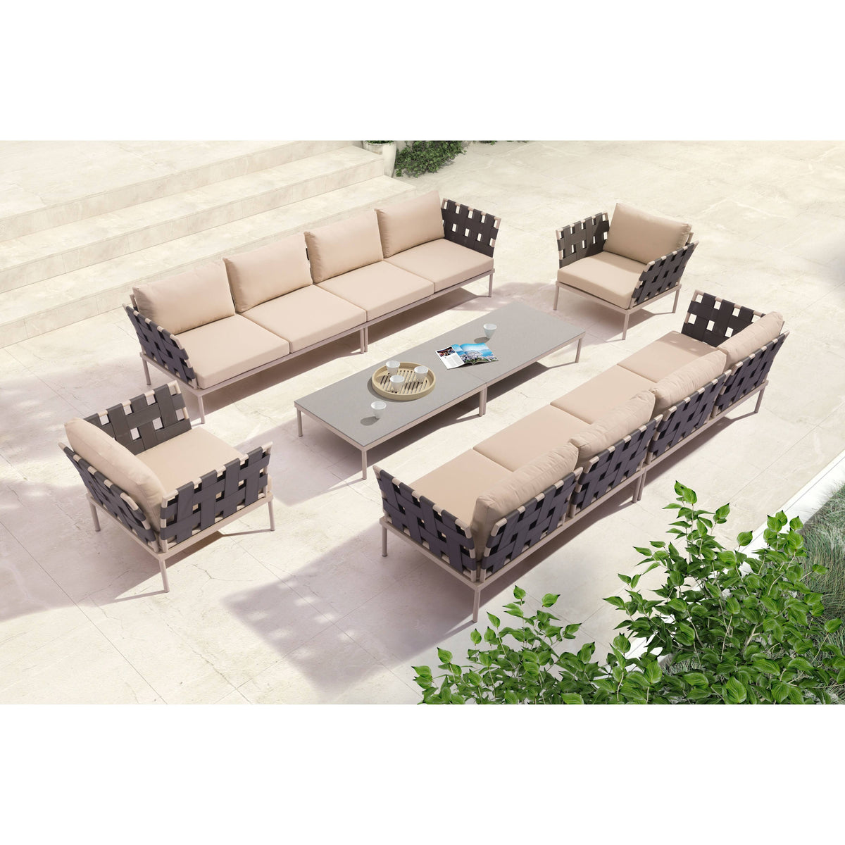 Taupe Glass Double Base Beach Z7917