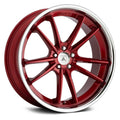 20x9 5x115 Candy Red Wheel with Chrome Lip D994