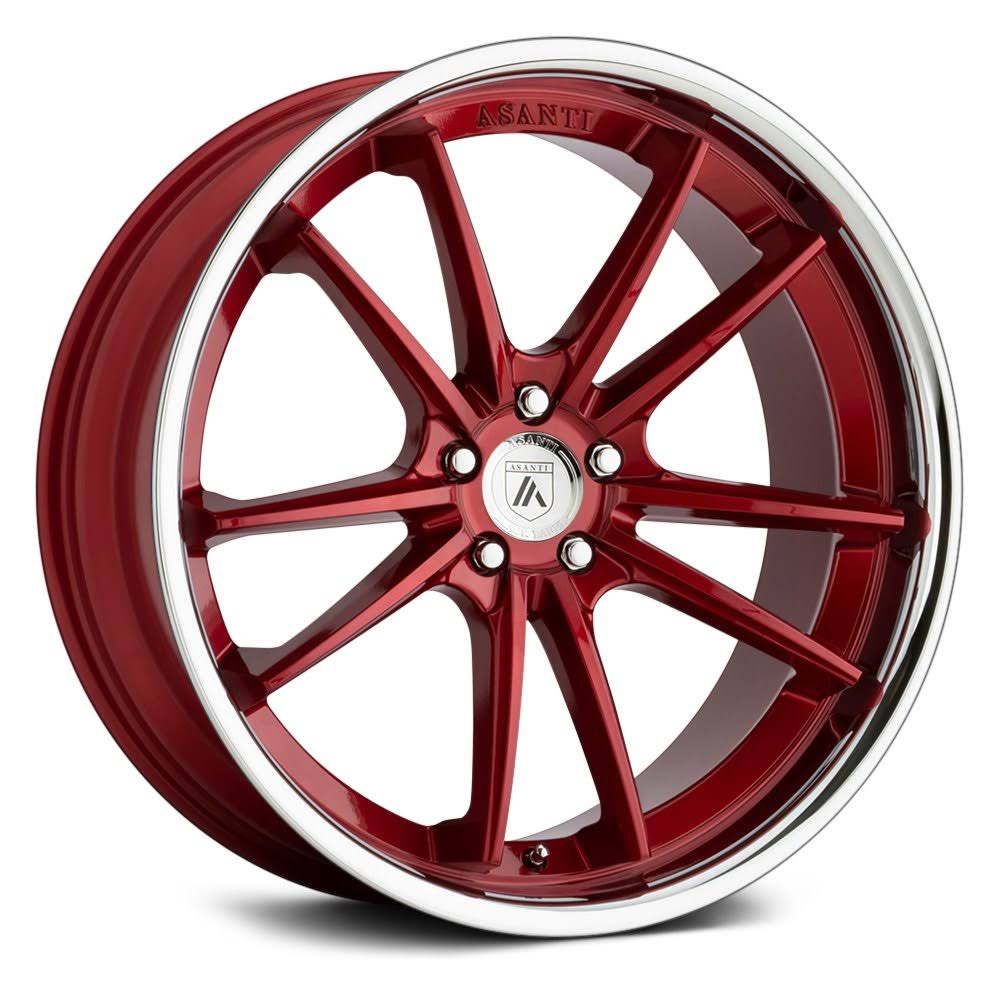 20x9 5x115 Candy Red Wheel with Chrome Lip D994