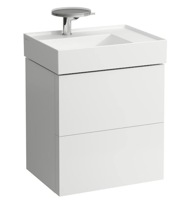 Matte White Wall Mount Rectangular Bathroom Sink with Two Faucet Holes Z89795