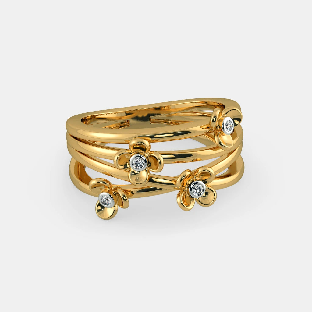 18Kt Yellow Gold Diamond Ring X389303