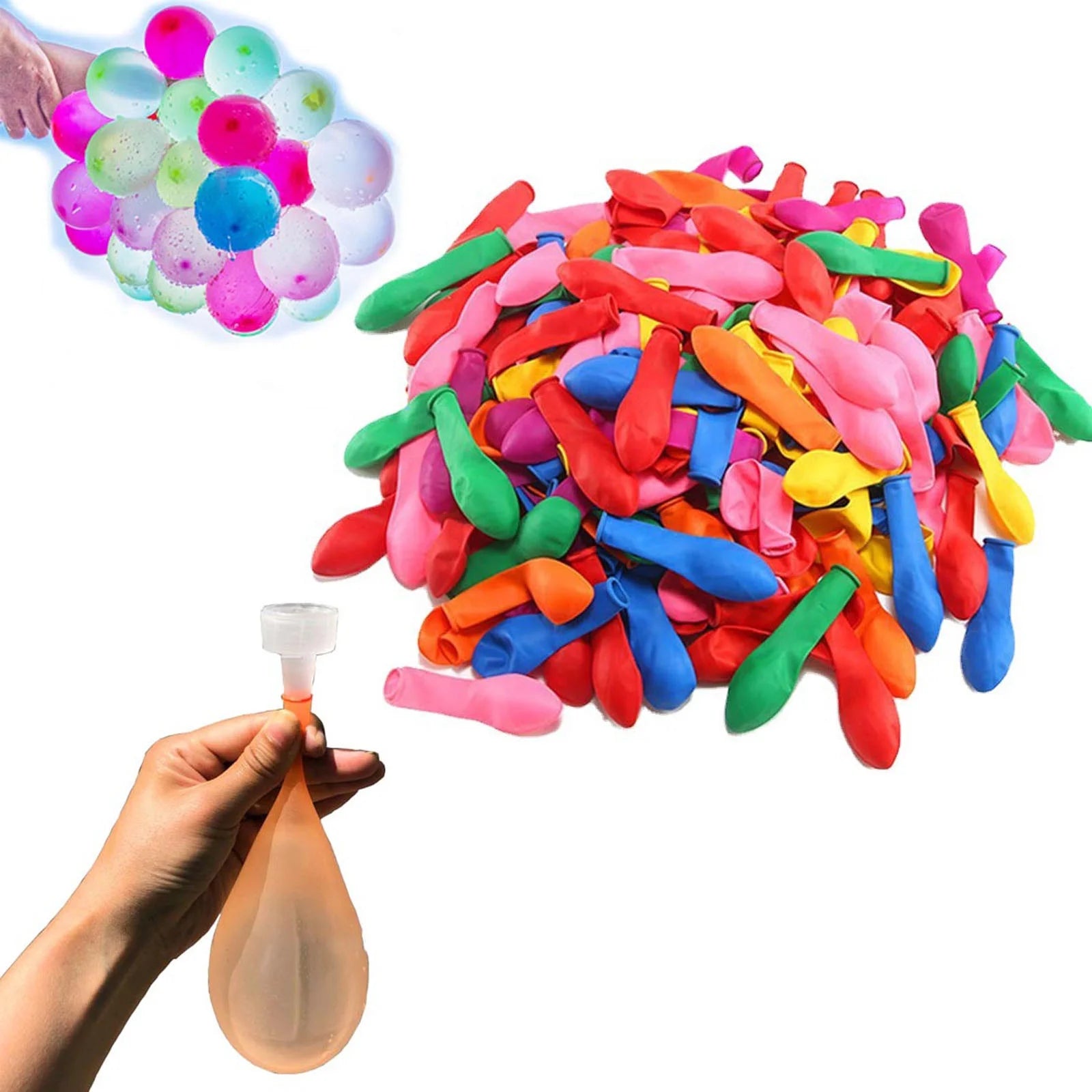 1000 Pack Latex Water Balloons with 2 Hose Y870376