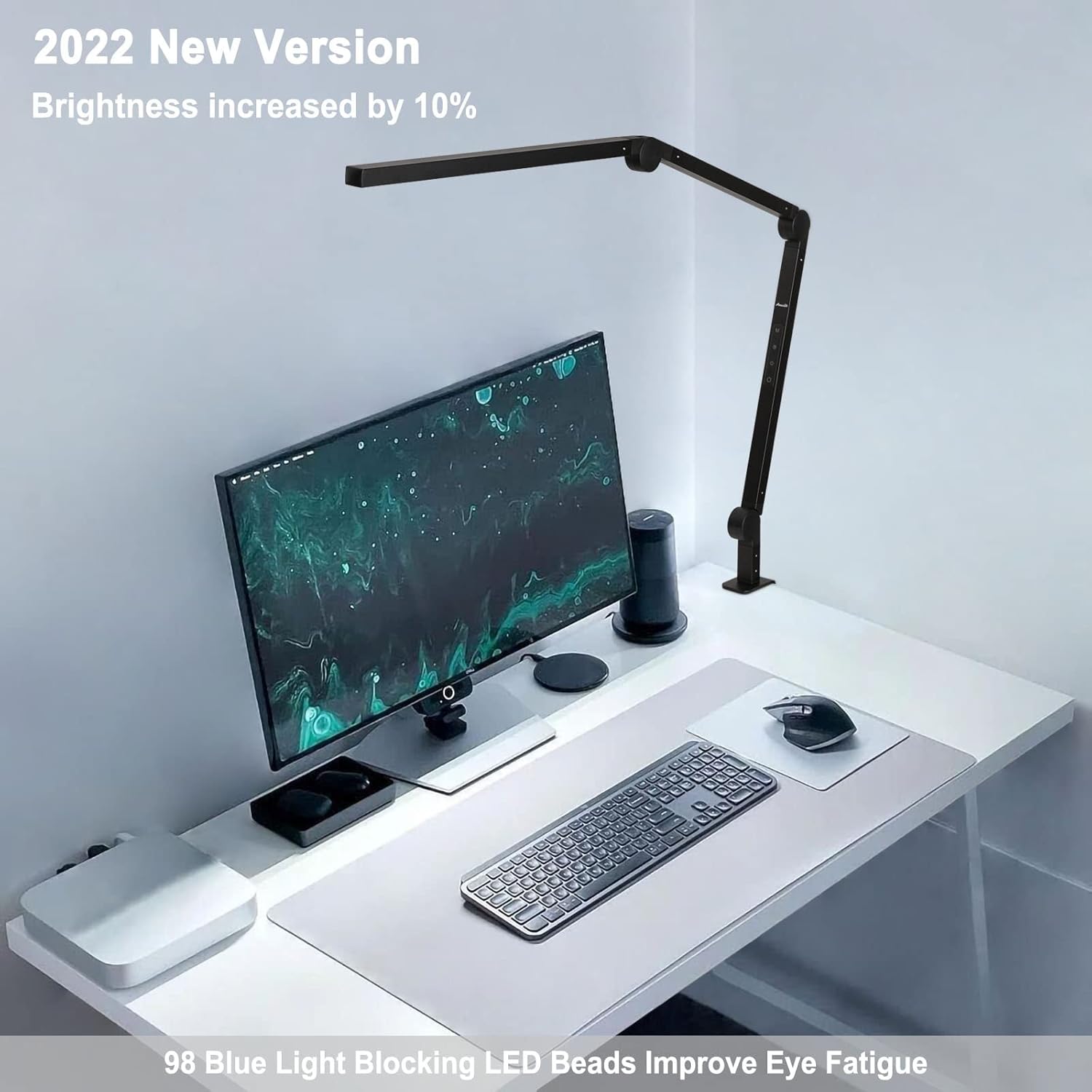 Desk Lamp with Clamp, Swing Arm, Stepless Dimming, Adjustable Color Temperature, 10W N344788