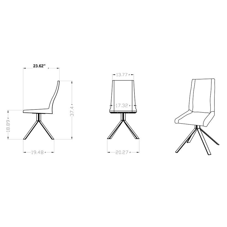 Black Channel Back Chair [Set of 2] S312985