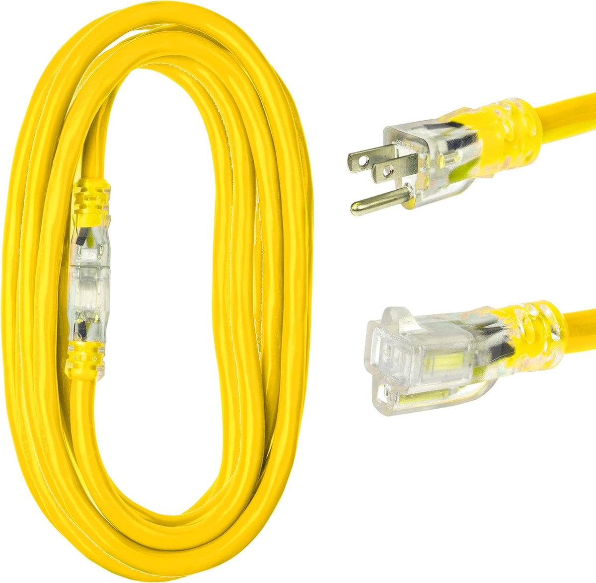 Yellow 25 Ft Heavy Duty Outdoor Extension Cord H241