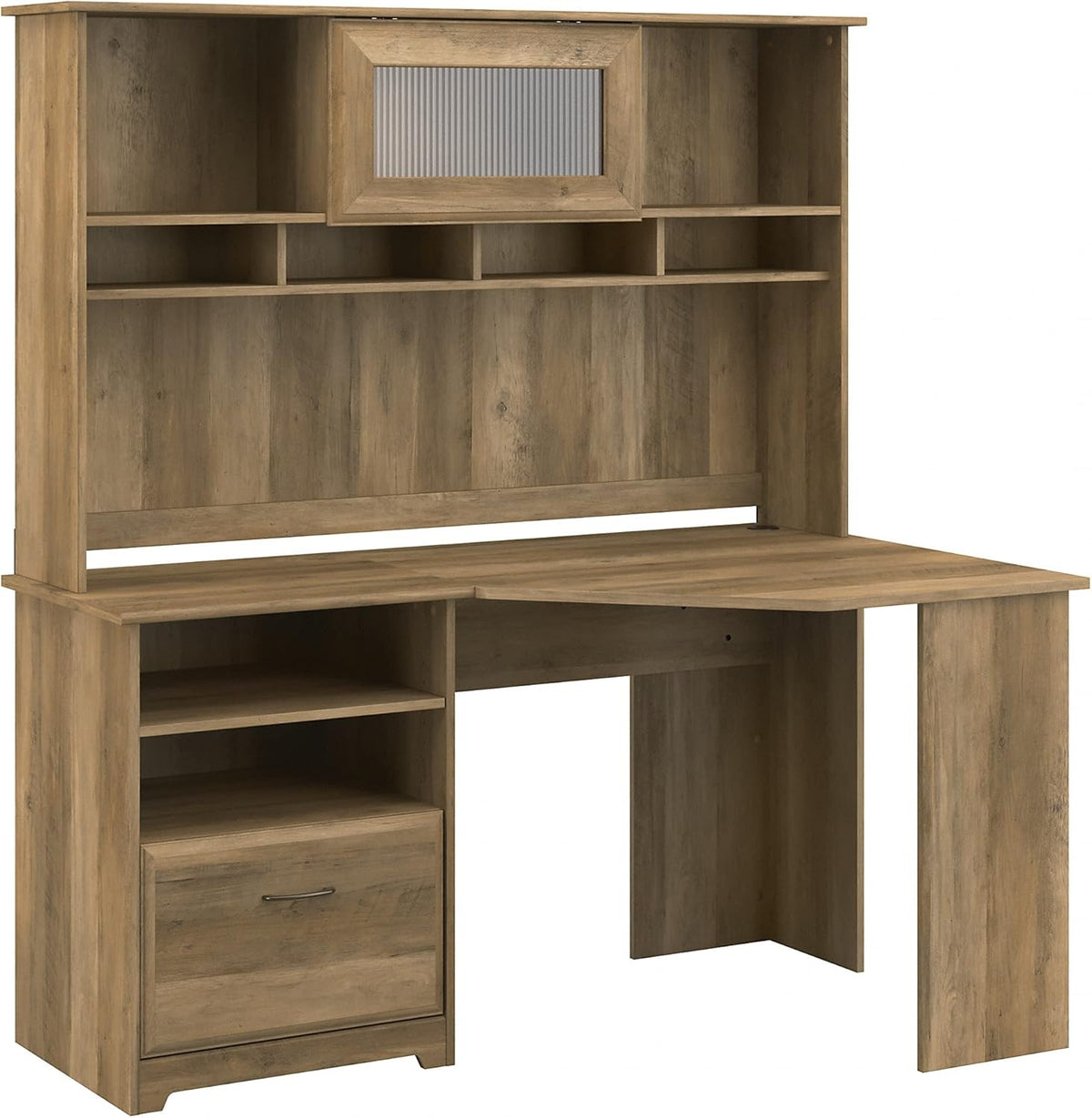 Corner Desk with Hutch, 60W, Linen White Oak X659783