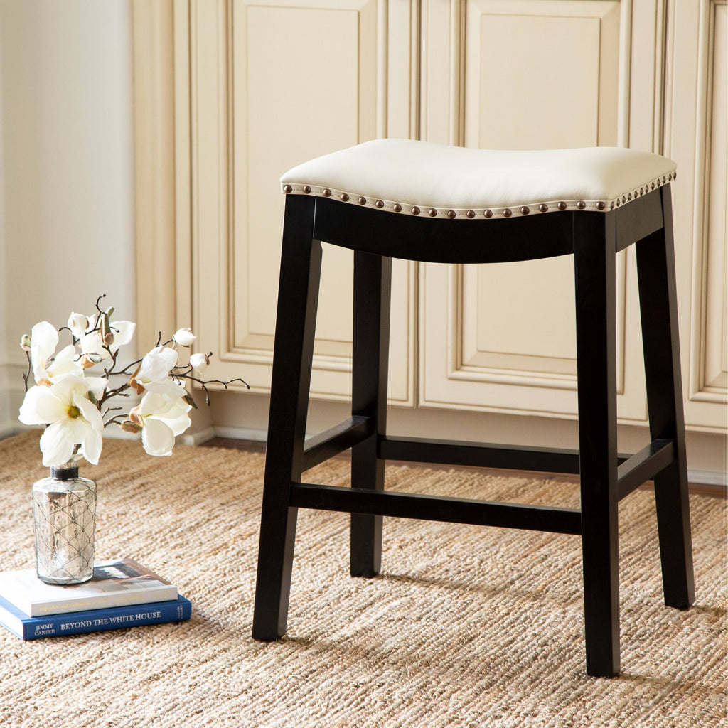 Red Bonded Leather Counter Stool N4953