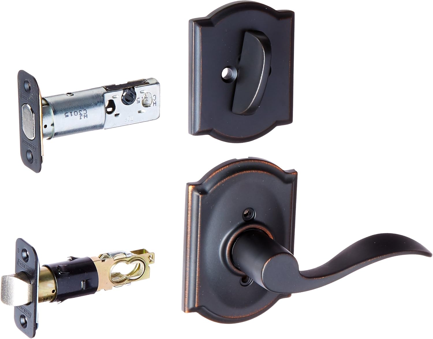 Aged Bronze Left-handed Interior Lever Handleset Pack of 2 B2379