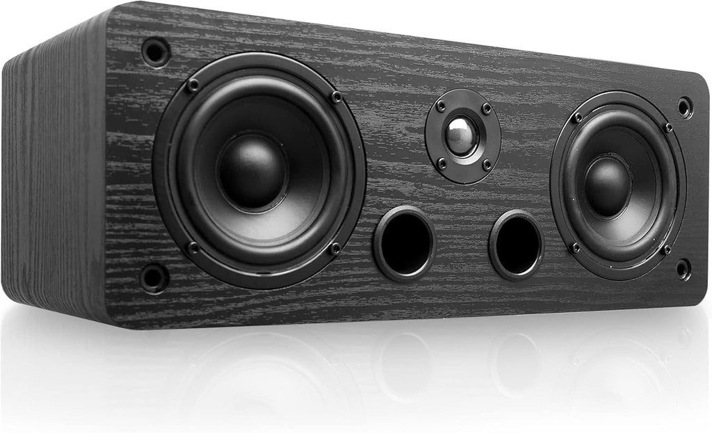 Center Channel Speaker with Dual 4-Inch Woofer and Silk Dome Tweeter F31429