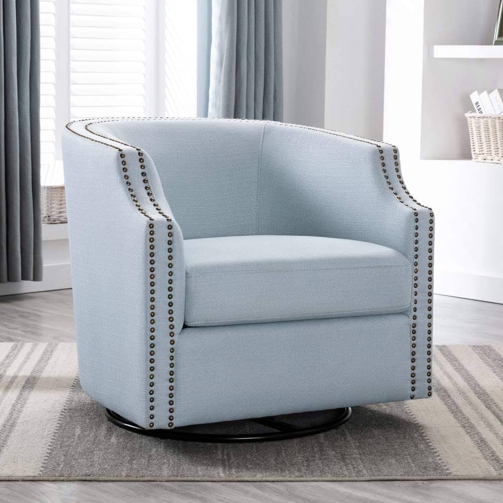 Linen Swivel Barrel Chair J2172