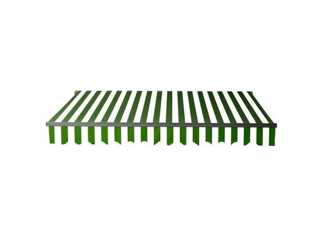 Motorized Retractable Patio Canopy Awning 13x10 Green/White M400471